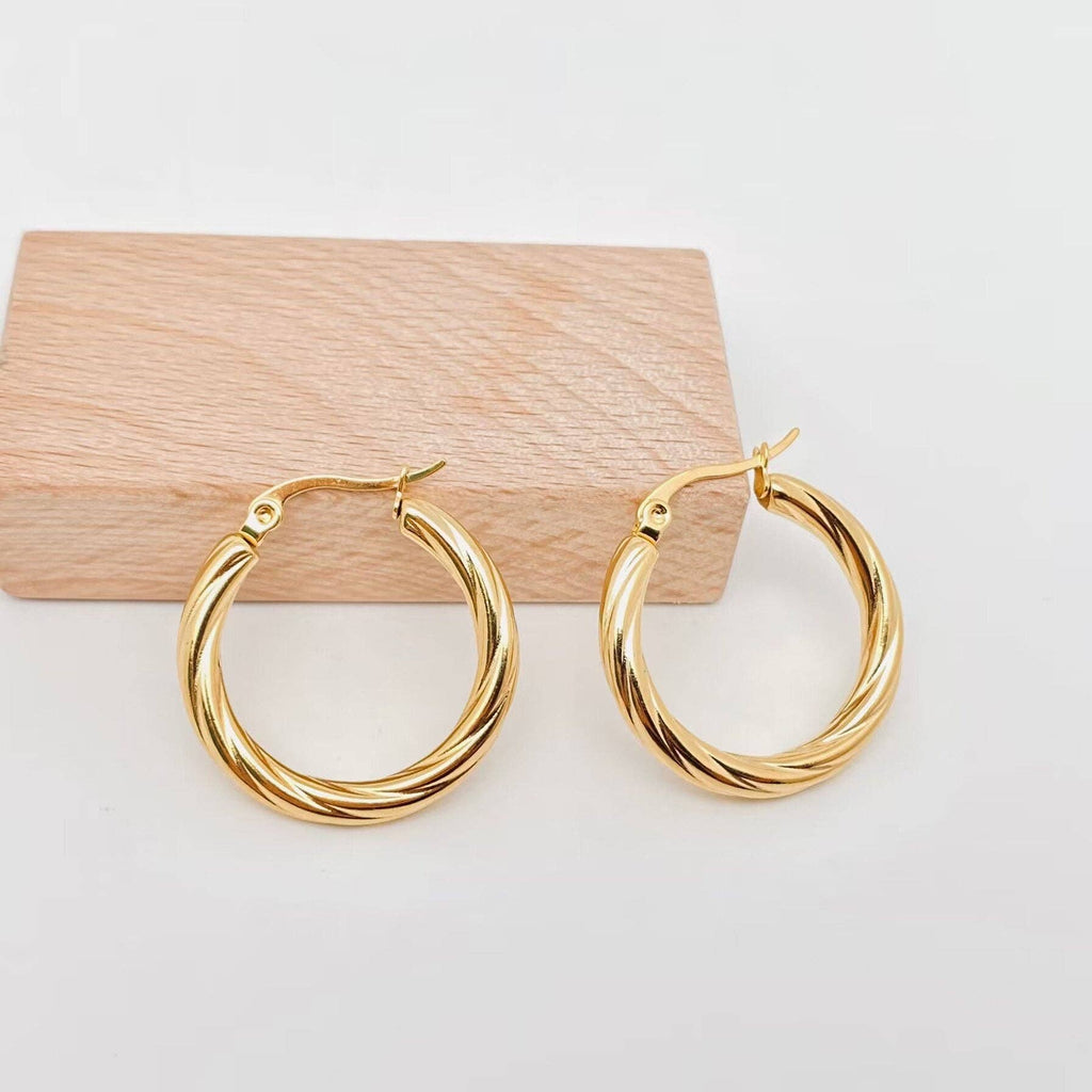 Stella Design Hoop Earrings - Elegance Jewelry Boutique