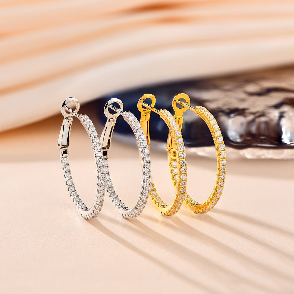 Diamond Hoop Earrings - Elegance Jewelry Boutique