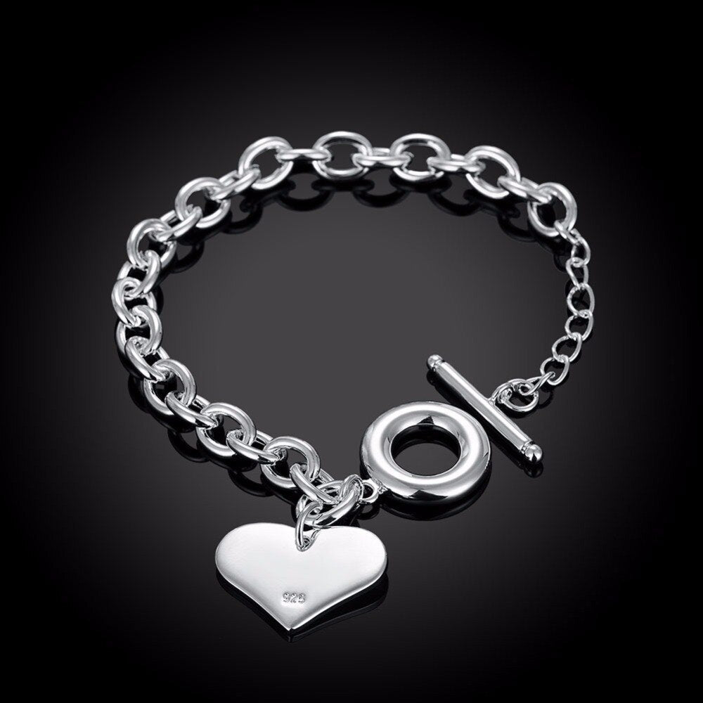Shea Silver Heart Bracelet - Elegance Jewelry Boutique